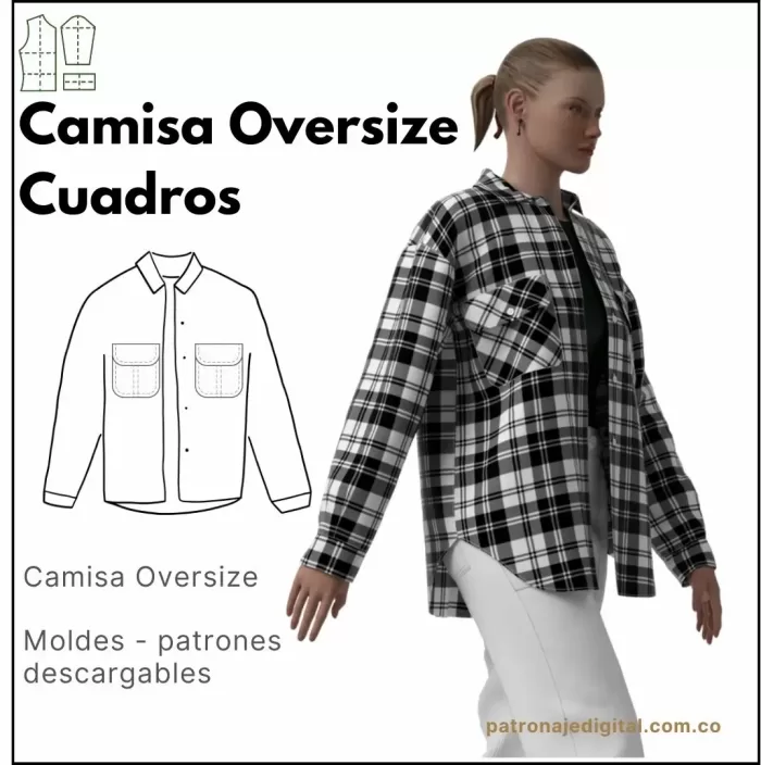 Ref 1093 Camisa Oversize Cuadros