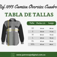 Ref 1093 Camisa Oversize Cuadros - Imagen 5