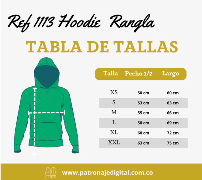 Ref 1113 Hoodie Manga Rangla - Imagen 5