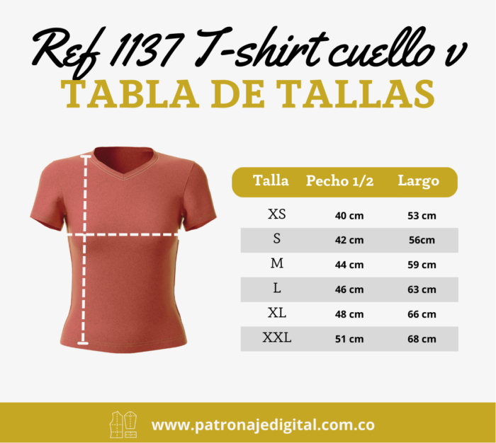 Ref 1137 T-shirt cuello v - Imagen 5