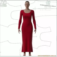 Ref 1135 Vestido slim fit cuello U - Imagen 2