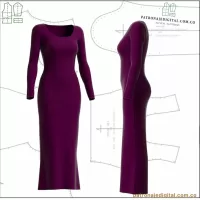 Ref 1135 Vestido slim fit cuello U - Imagen 3