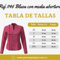 Ref 1146 Blusa de media abertura - Imagen 5