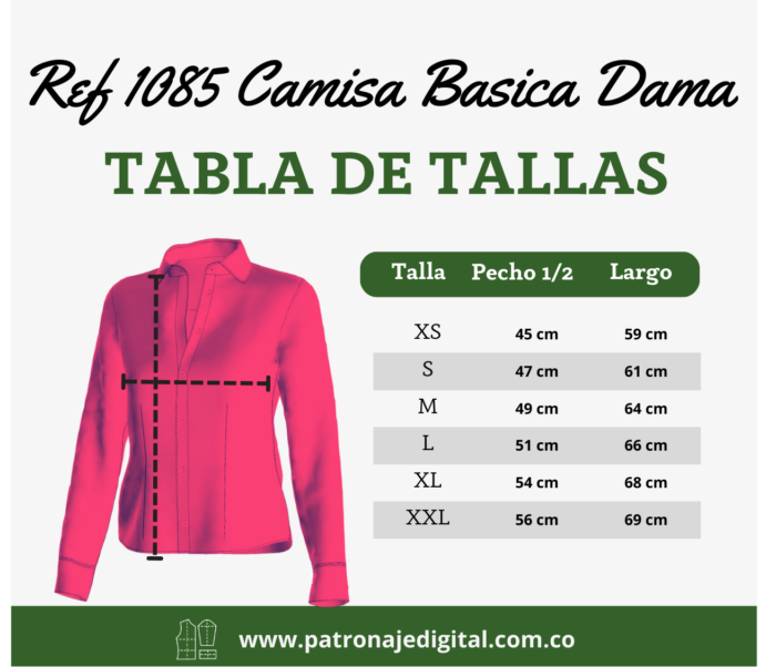 Ref 1085 Camisa Básica Dama - Imagen 5