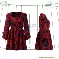 Ref 1153 Vestido Manga Globo - Imagen 3