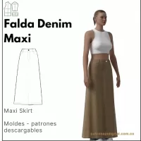 Ref 1158 Falda Denim Maxi