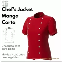 Ref 1203 Chef’s Jacket Manga Corta