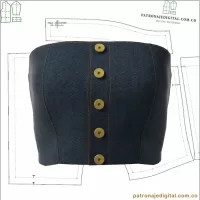Ref 1205 Top Denim Botones - Imagen 2